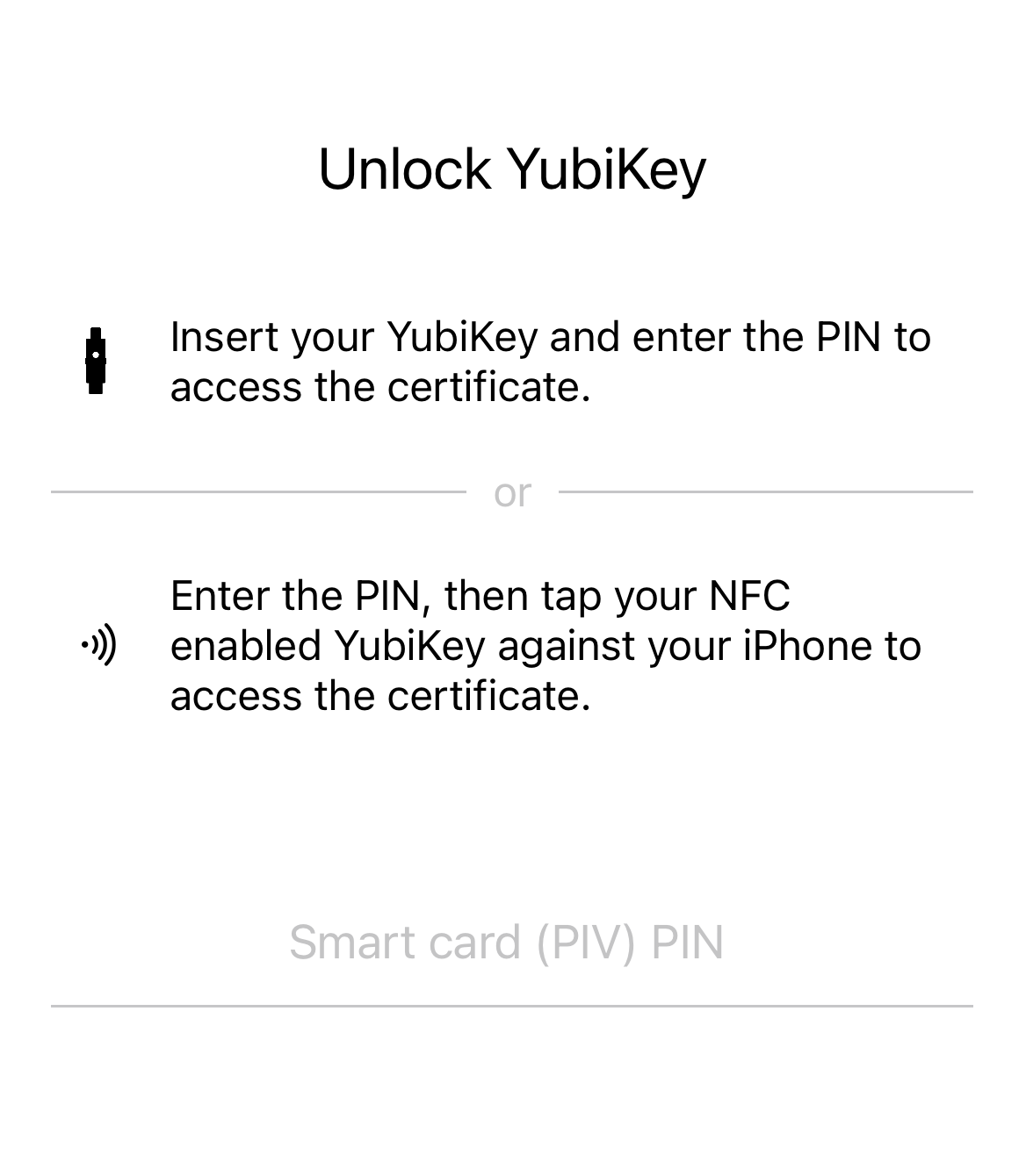 Certificate-based authentication with YubiKeys on iOS and Android